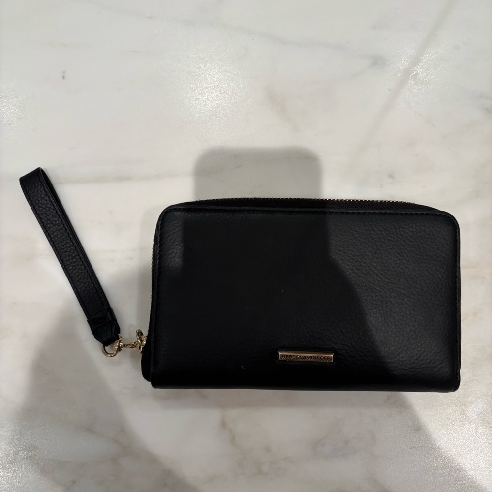 Black Leather Rebecca Minkoff Wristlet Wallet